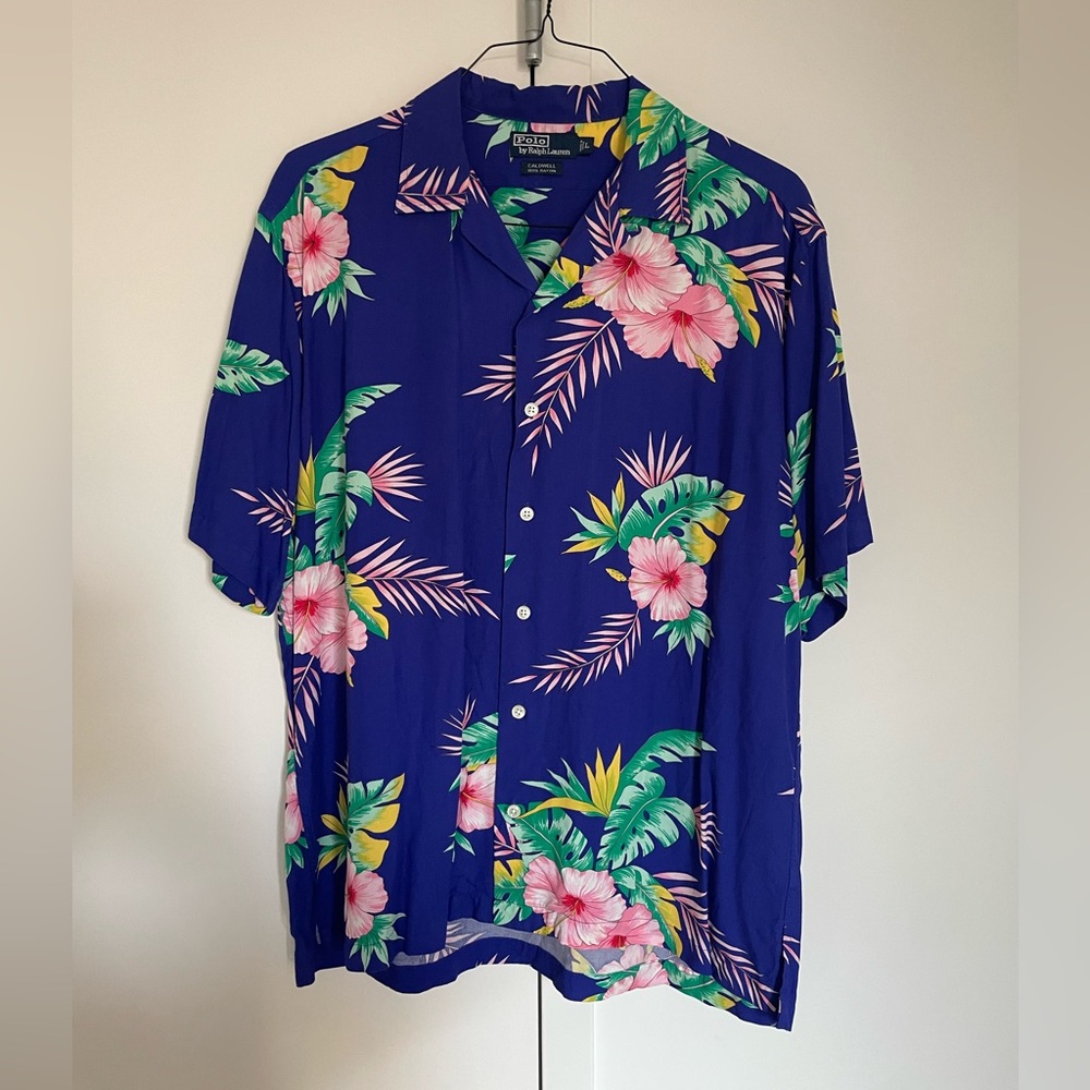 Vintage Polo Ralph Lauren Hawaiian Floral Camp Shirt, Size: Men’s Large